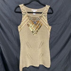 Vertigo Paris Embellished Tank Sweater M